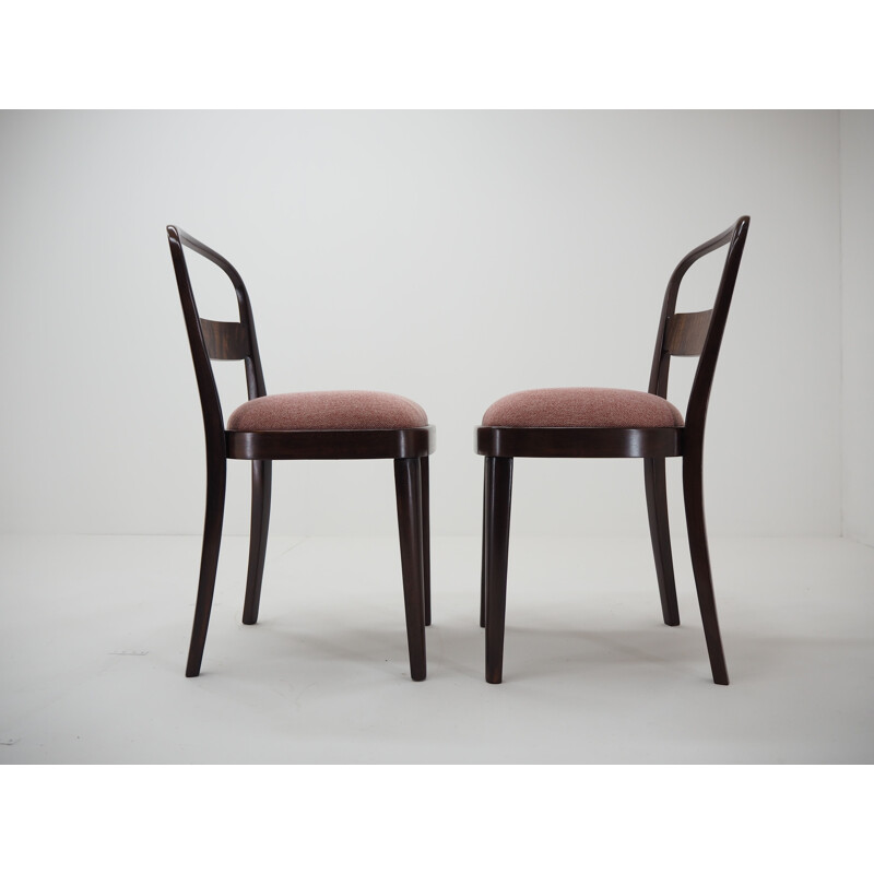 Pair of vintage Art Deco Dining Chairs by Jindrich Halabala, Czechoslovakia 1940s