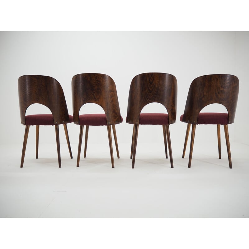 Conjunto de 4 cadeiras de faia Oswald Haerdtl para TonThonet, Checoslováquia 1960