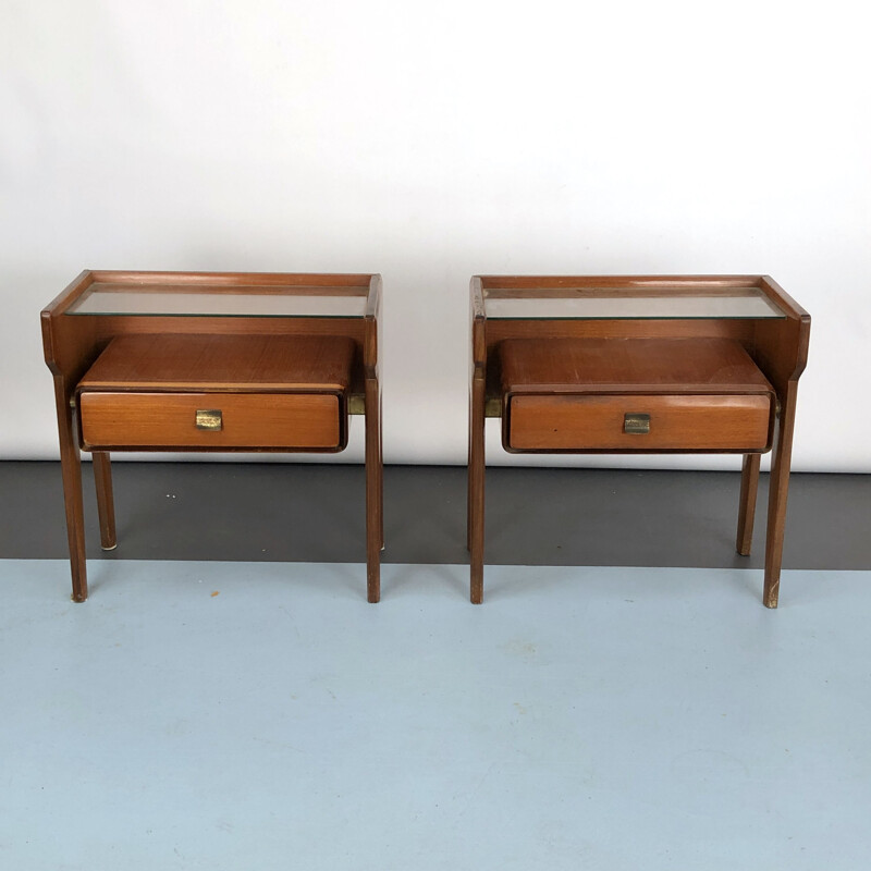 Pair of vintage Vittorio Dassi bedside tables, Italian 1950s