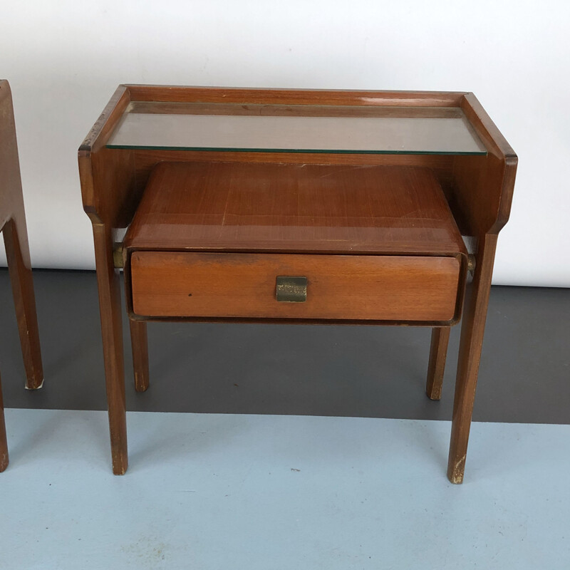 Pair of vintage Vittorio Dassi bedside tables, Italian 1950s