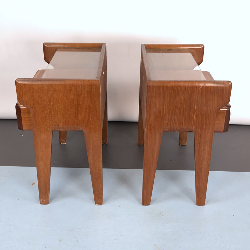 Pair of vintage Vittorio Dassi bedside tables, Italian 1950s