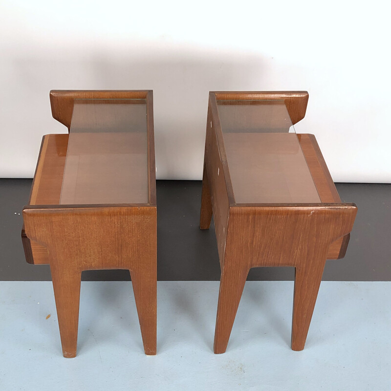 Pair of vintage Vittorio Dassi bedside tables, Italian 1950s