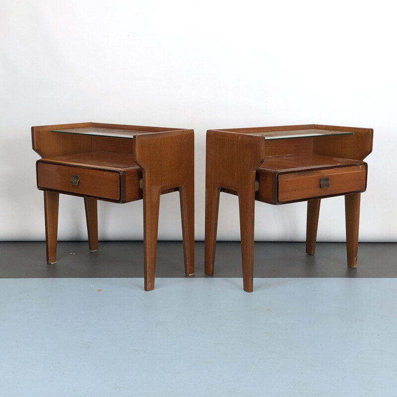 Pair of vintage Vittorio Dassi bedside tables, Italian 1950s