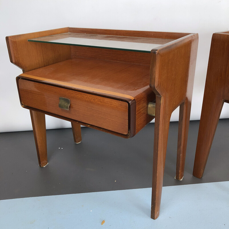 Pair of vintage Vittorio Dassi bedside tables, Italian 1950s