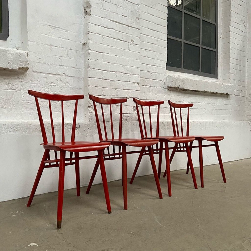 Set of 4 vintage Dining chairs by Frantisek Jirak for Tatra, Czech republic 1960s