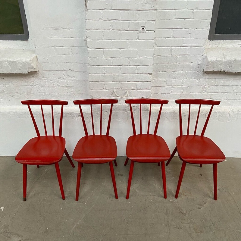 Set of 4 vintage Dining chairs by Frantisek Jirak for Tatra, Czech republic 1960s