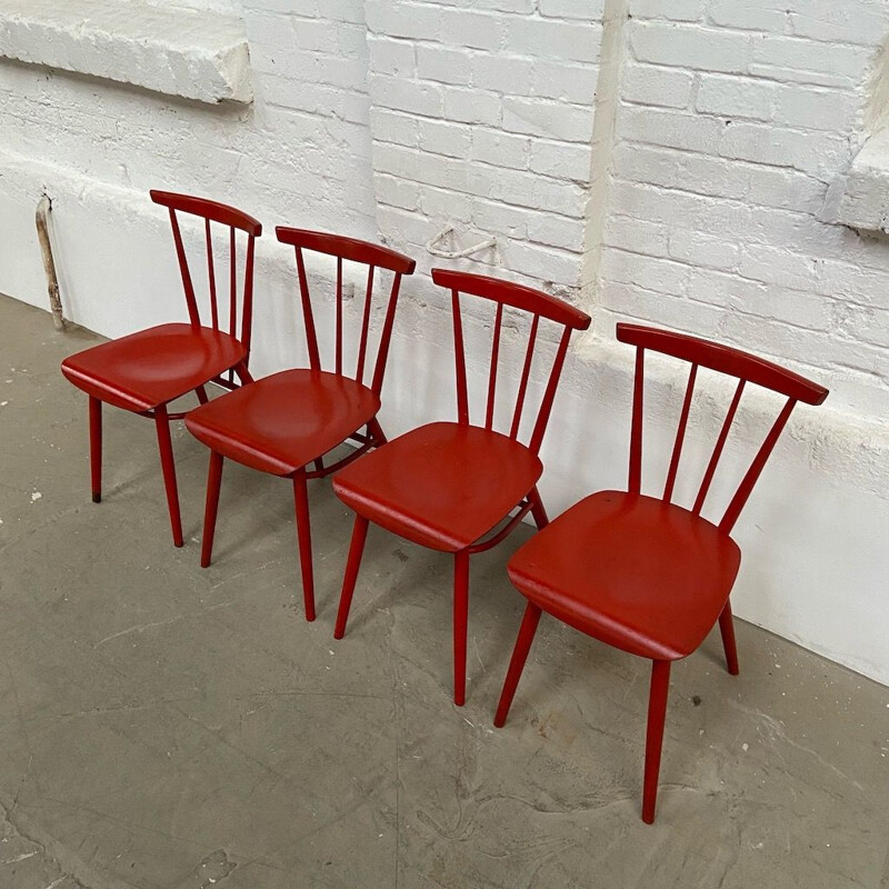 Set of 4 vintage Dining chairs by Frantisek Jirak for Tatra, Czech republic 1960s