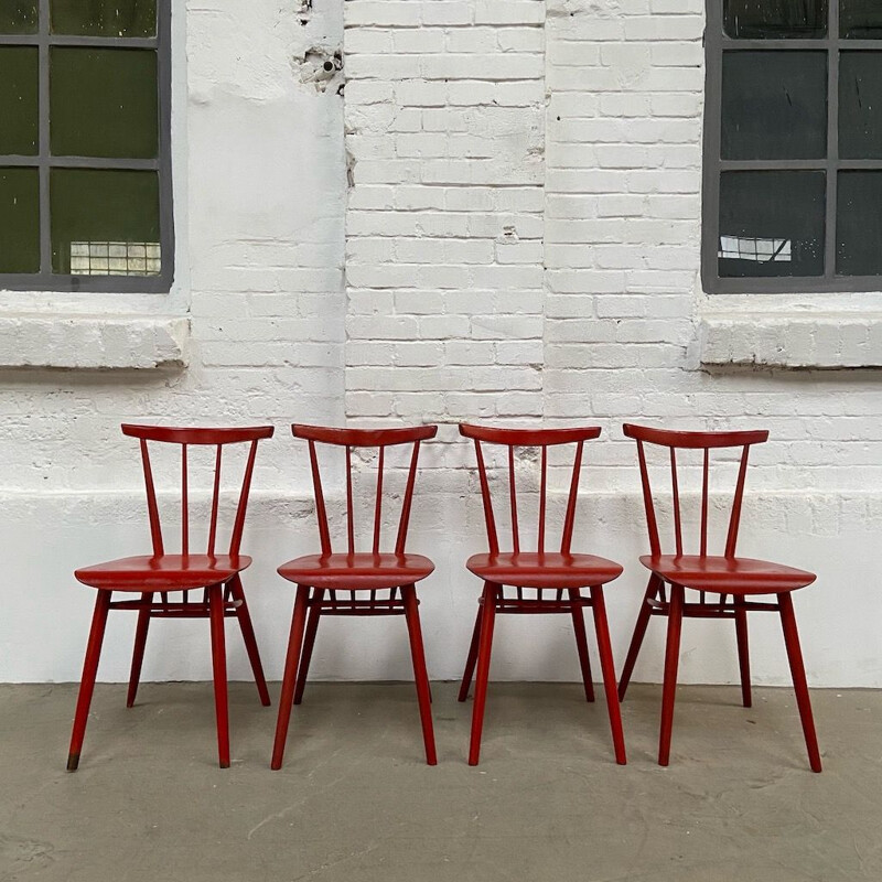 Set of 4 vintage Dining chairs by Frantisek Jirak for Tatra, Czech republic 1960s