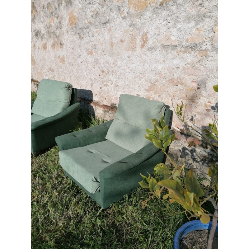 Grand fauteuil vintage vert Relax