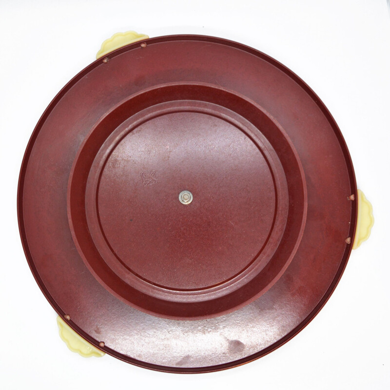 Brown marbled bakelite turntable Art Deco Kreutz, Germany 1930