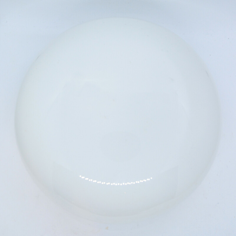 Vintage White glass ceiling lamp or wall lamp DKN Leuchte, Germany 1970s