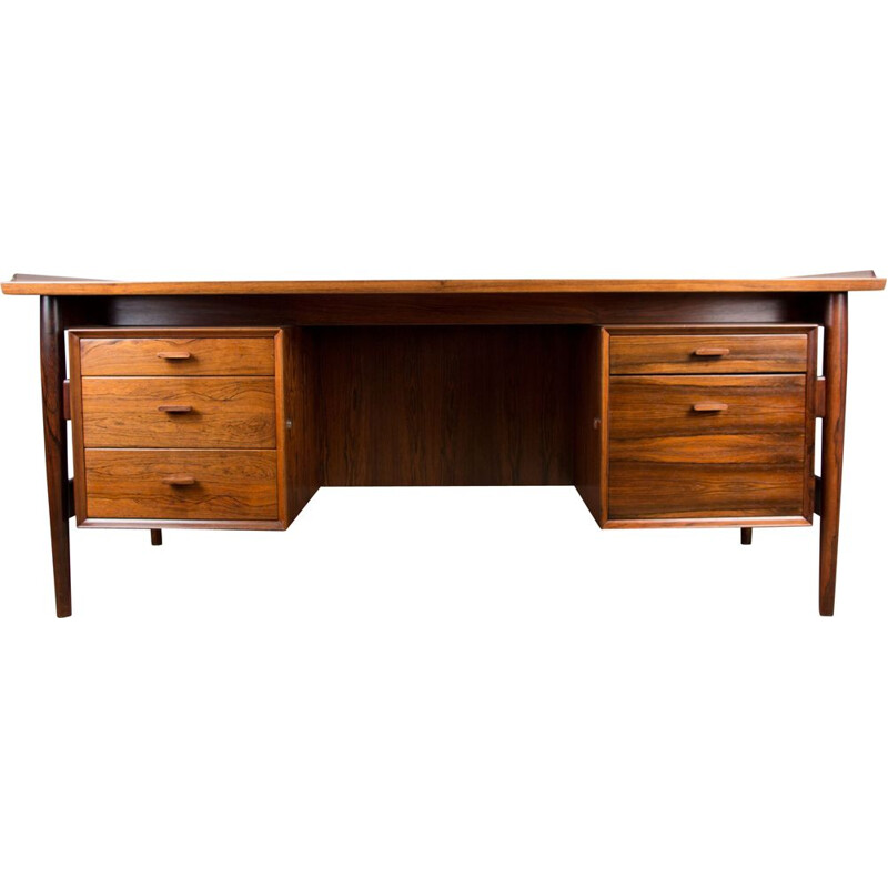 Vintage Rio rosewood executive desk model 206 by Arne Vodder for Sibast, Danish 1960s