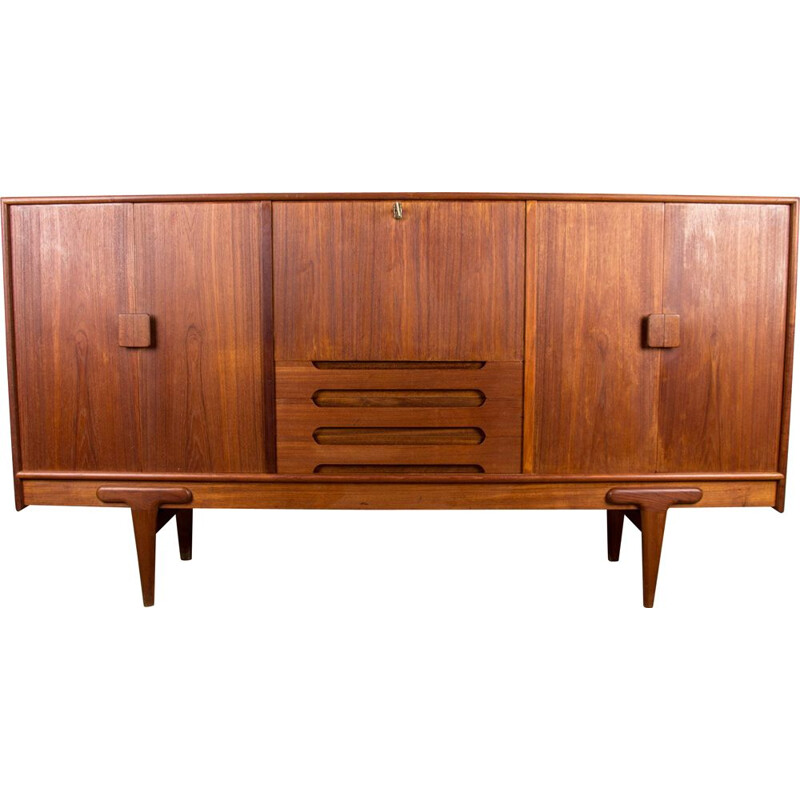 Vintage teak Highboard sideboard by Ejvind A.Johansson for Ivan Gern Mobelfabrik, Danish 1960s