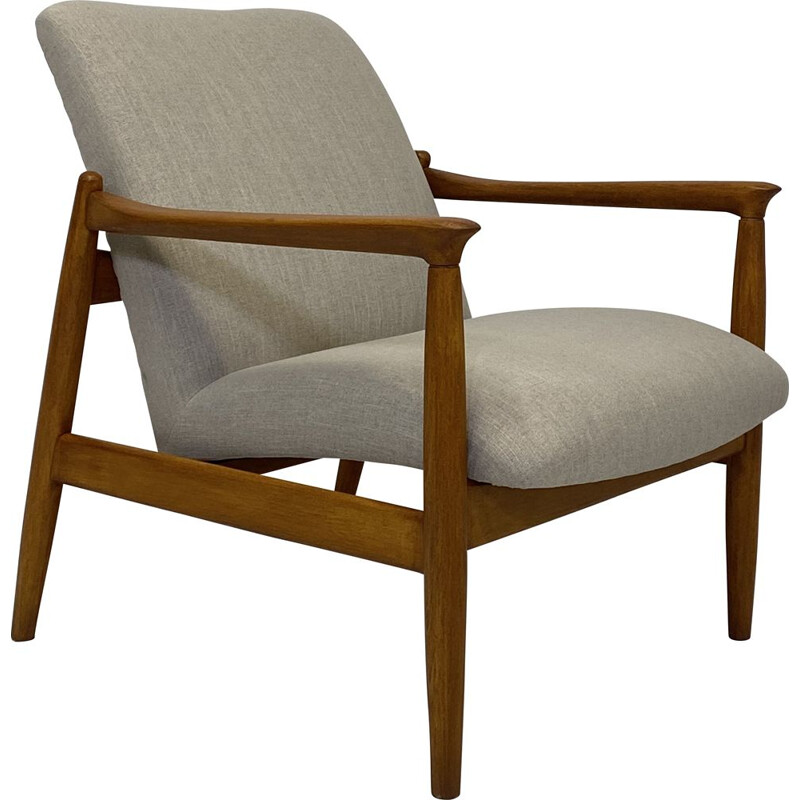 Fauteuil vintage GFM-142 en hêtre par Edmund Homa 1960