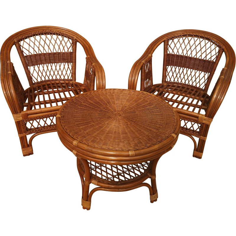 Vintage rattan garden furniture