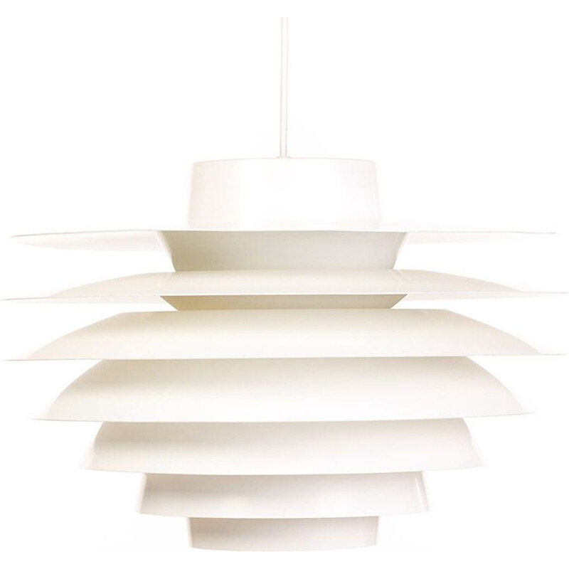 Vintage white Verona pendant lamp by Sven Middelboe for Nordisk Solar, Denmark 1960s