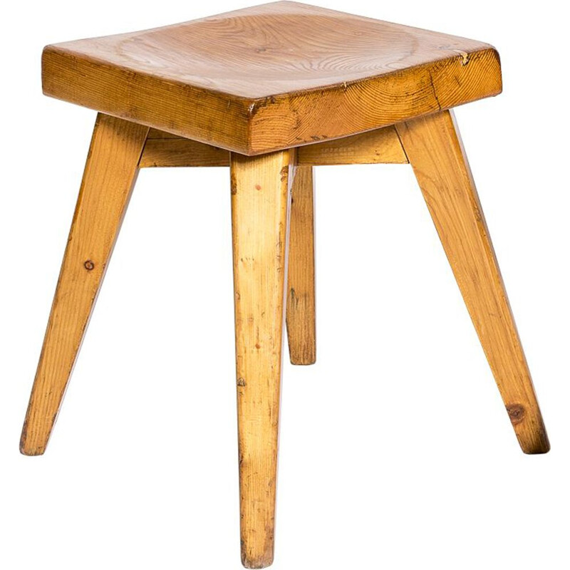 Vintage Christian Durupt stool for Charlotte Perriand