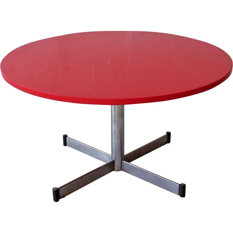 Table basse vintage en pierre rouge 1960