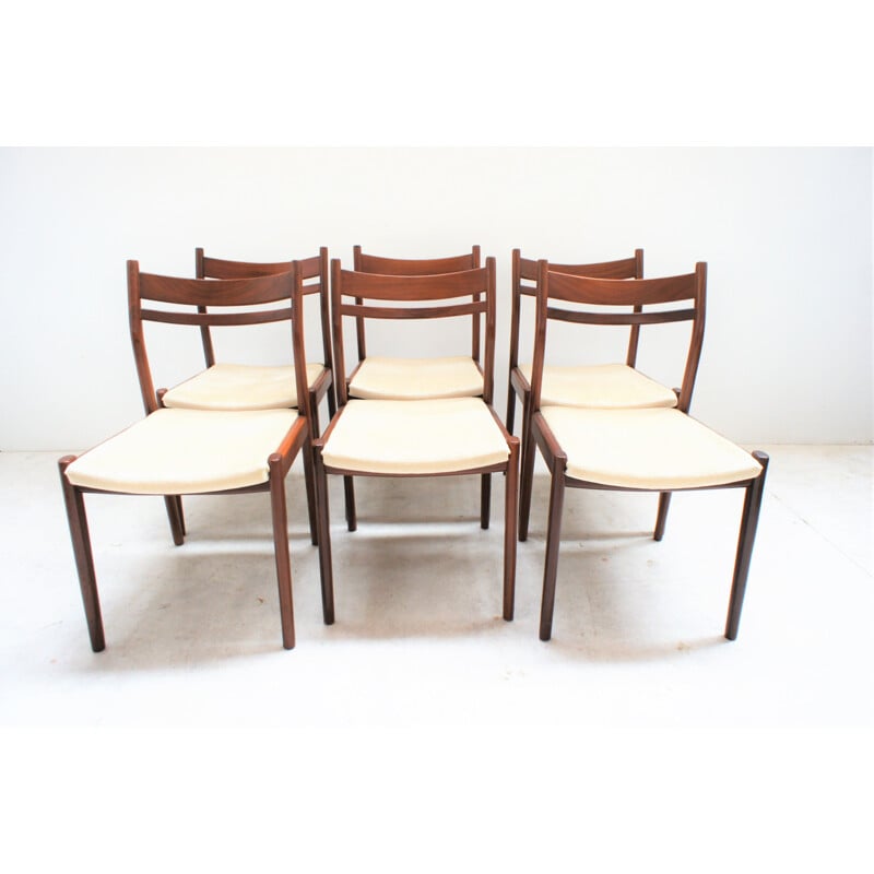 Lot de 6 chaises vintage en teck par Gessef consorzio Sedie Friull 1960