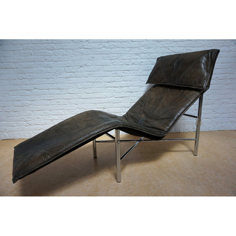Fauteuil lounge vintage Skye en cuir par Tord Björklund pour Ikea, Suède 1970