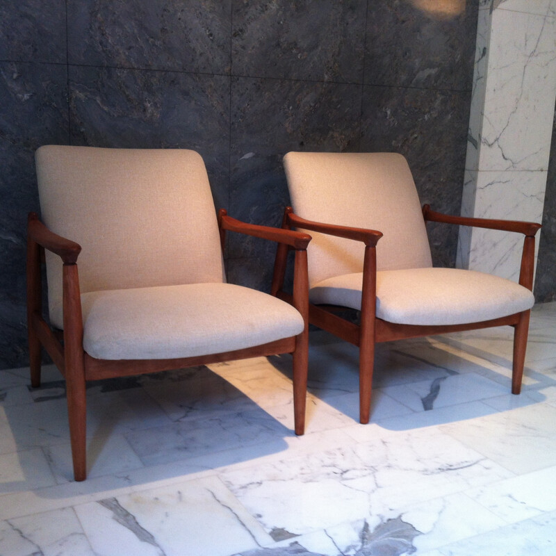 Pair of teak armchairs Soviets - 1970s