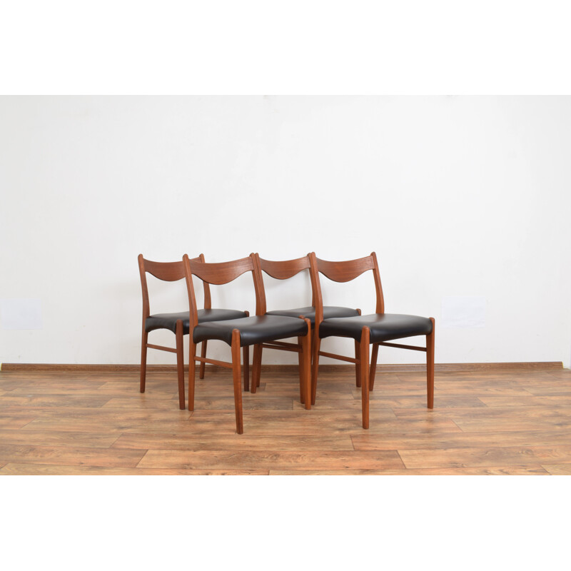 Set of 4 vintage Teak Dining Chairs by Arne Wahl Iversen & Glyngore Stolefabrik, Danish 1960s