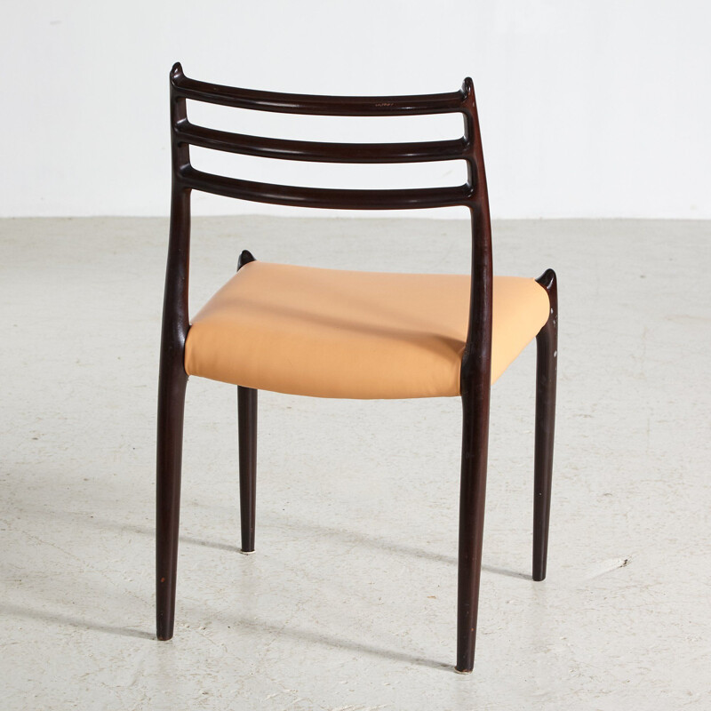 Cadeira de mogno Vintage modelo 78 de Niels Otto Moller para J.L. Mollers, dinamarquês 1960