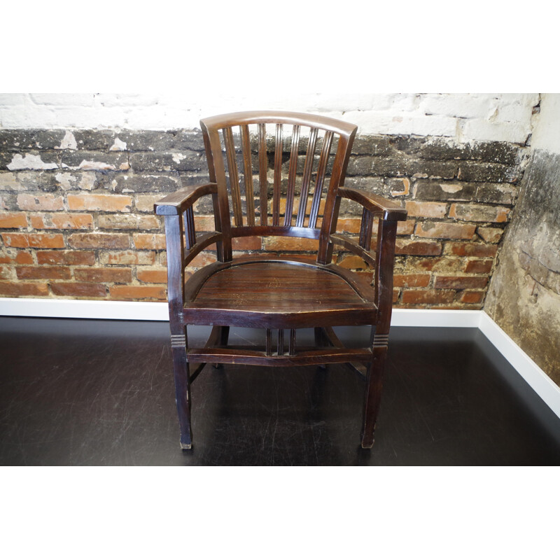 Vintage Indian colonial armchair made of wood