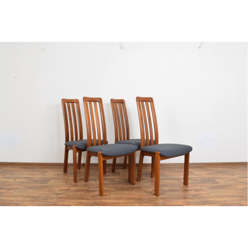 Set van 4 vintage teakhouten stoelen, Deens 1970