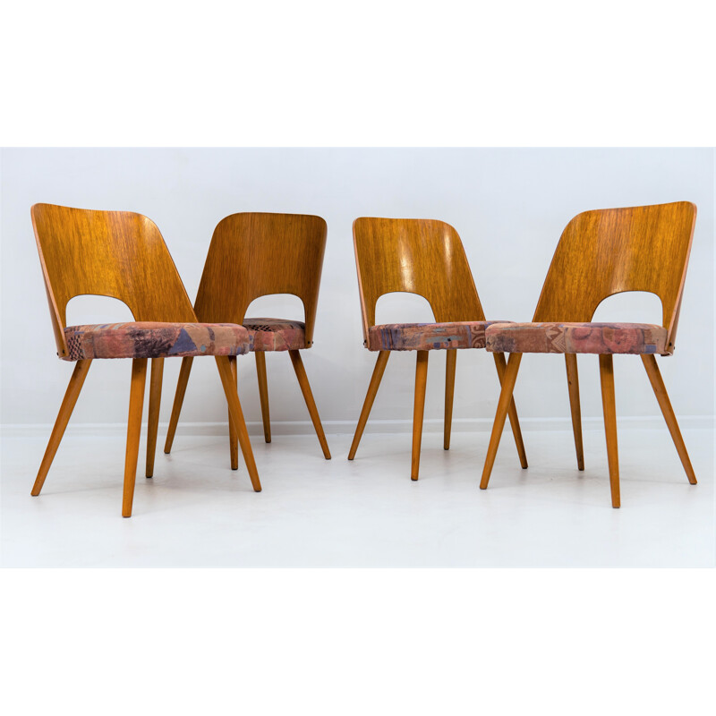 Lot de 4 chaises vintage par Oswald Haerdtl, Tchécoslovaquie 1960
