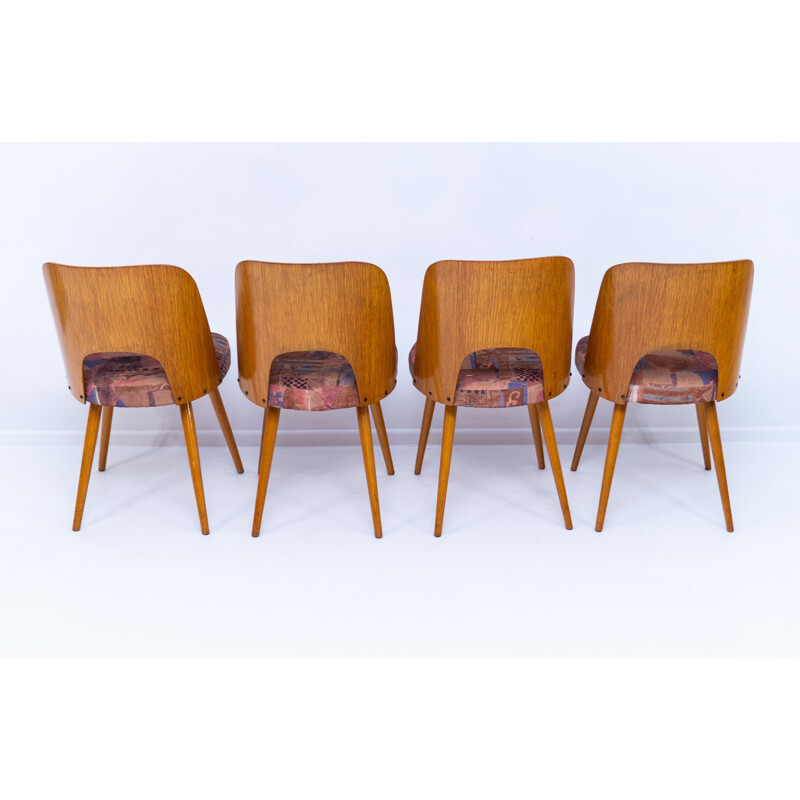 Lot de 4 chaises vintage par Oswald Haerdtl, Tchécoslovaquie 1960