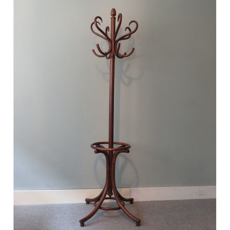 Vintage Standing coat rack bent wood 1930s