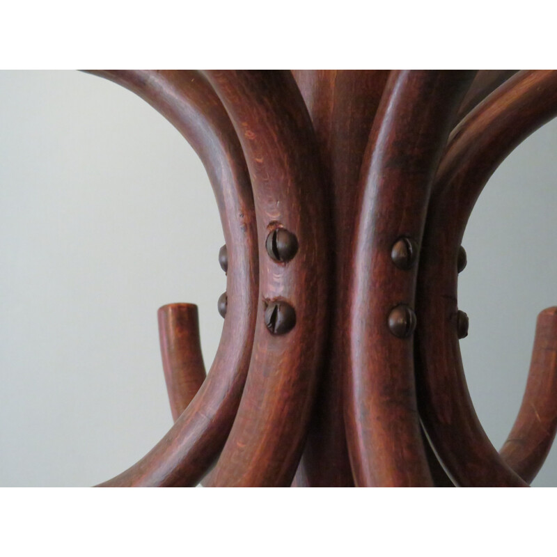 Vintage Standing coat rack bent wood 1930s