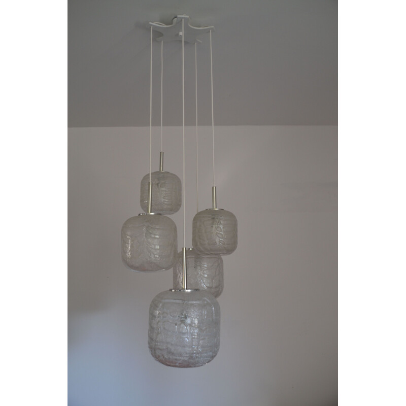 Vintage XL Murano glass chandelier by Diora Leuchten