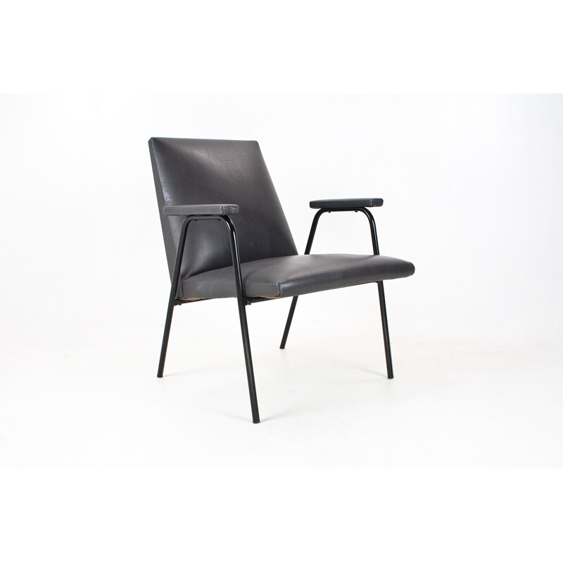 Lounge chair in leatherette and metal, Pierre GAURICHE - 1953 