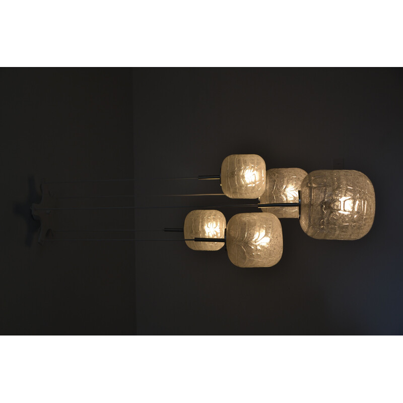 Vintage XL Murano glass chandelier by Diora Leuchten