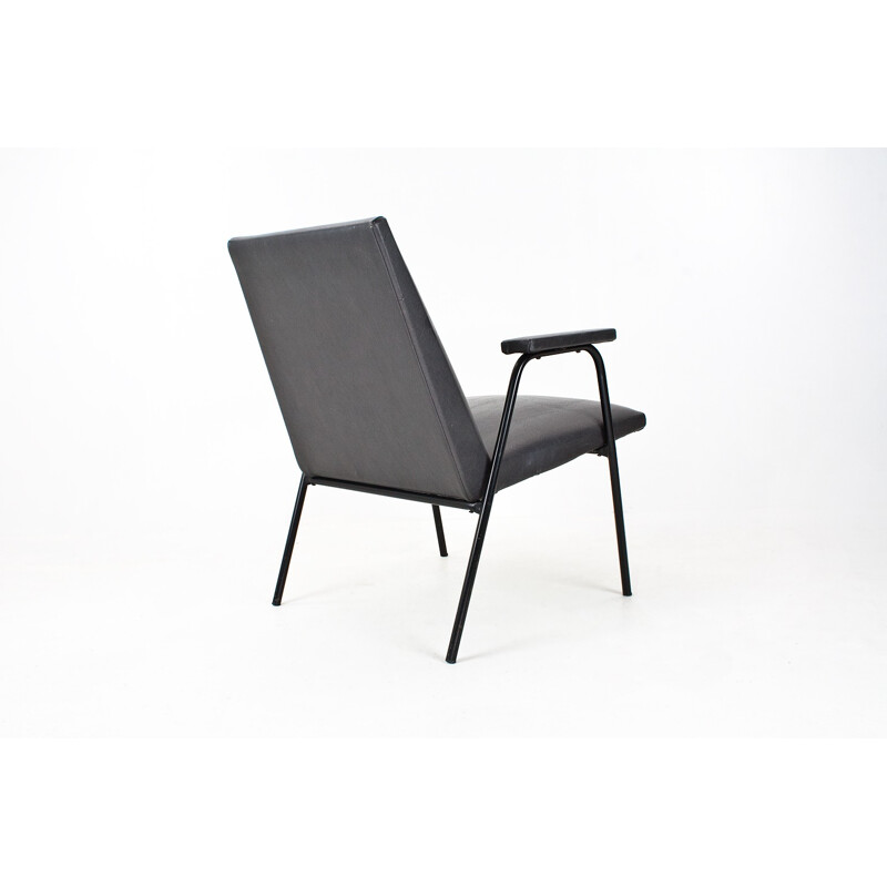 Lounge chair in leatherette and metal, Pierre GAURICHE - 1953 