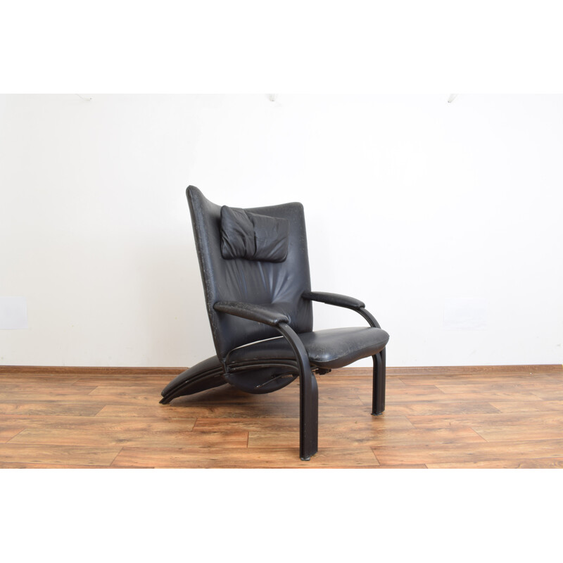 Fauteuil vintage Spot 698 en cuir par WK Wohnen 1980