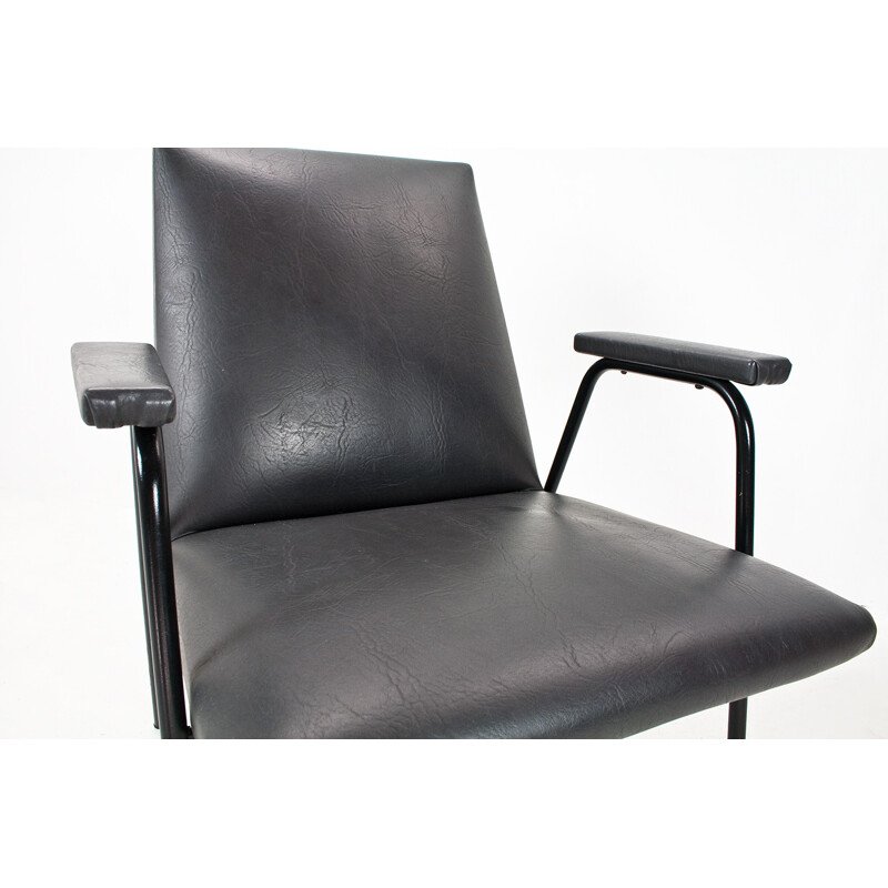 Lounge chair in leatherette and metal, Pierre GAURICHE - 1953 