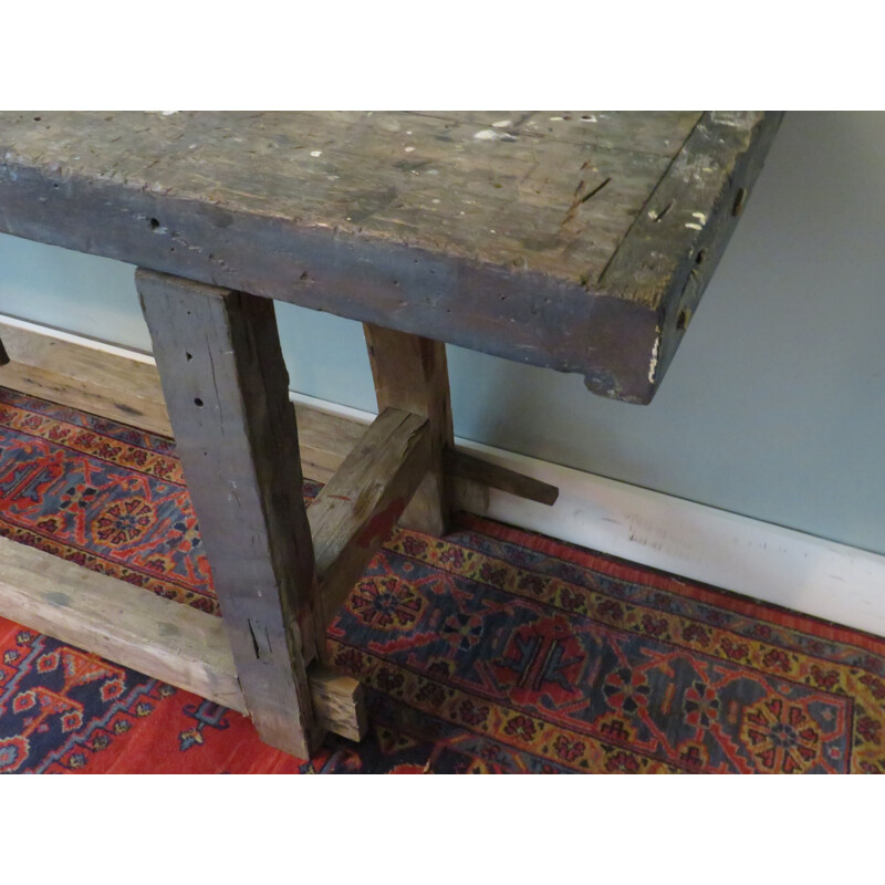 Vintage Work bench in solde oak 1930s