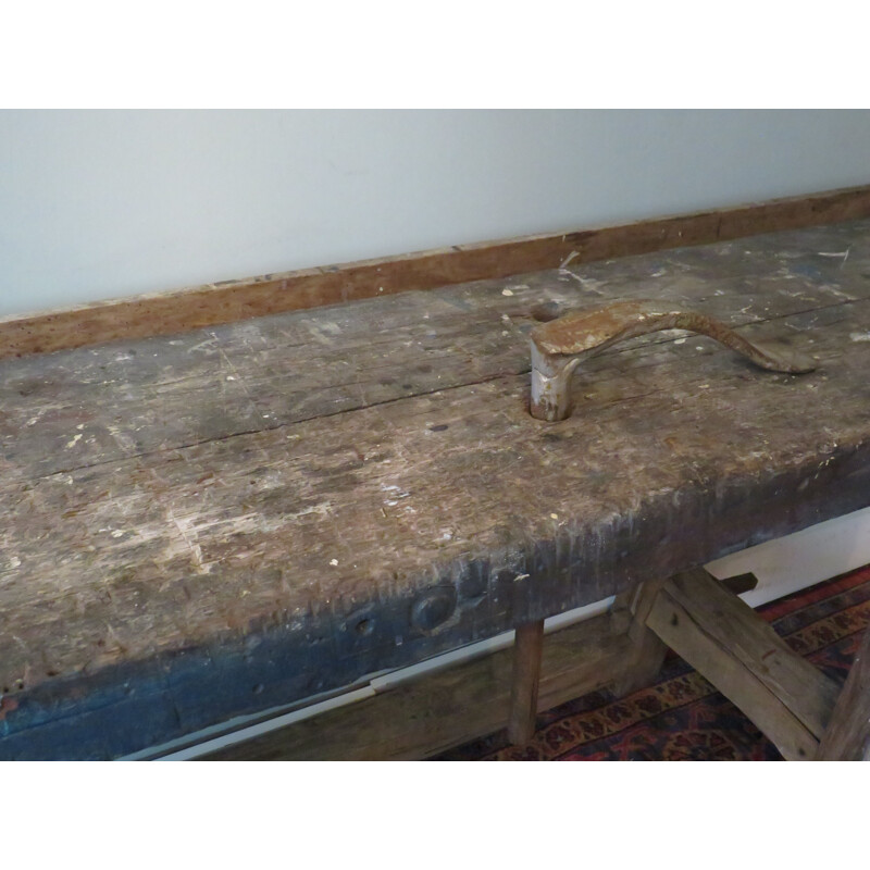 Vintage Work bench in solde oak 1930s