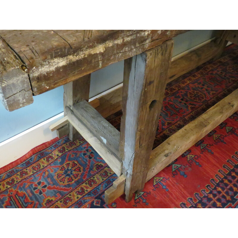 Vintage Work bench in solde oak 1930s