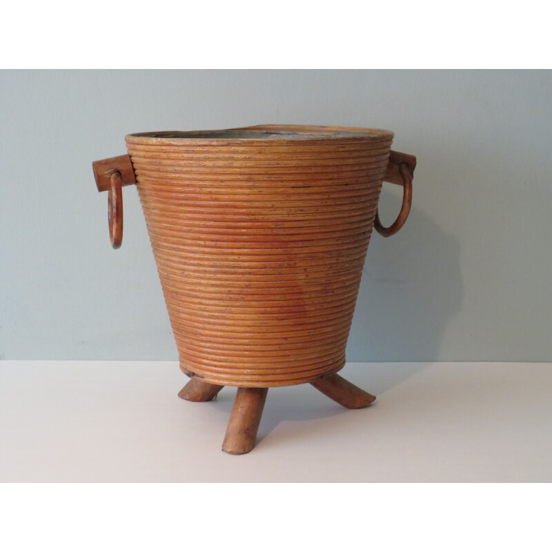 Vintage Bamboo planter, Netherland 1950s