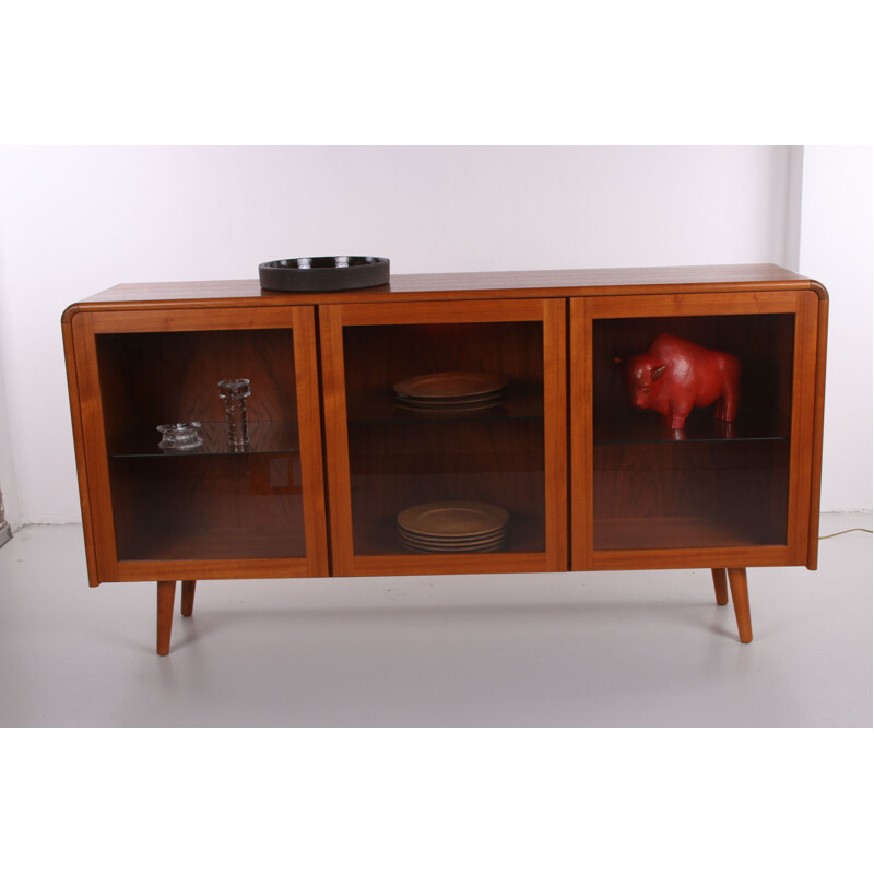 Vintage Sideboard display cabinet with lighting, Denmark 1950s