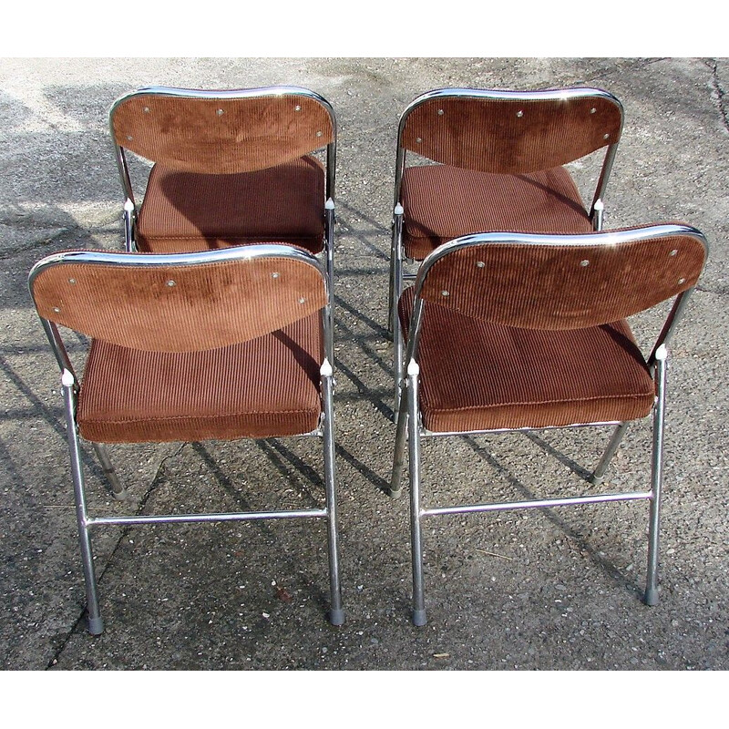 Set of 4 vintage folding chairs 1970s