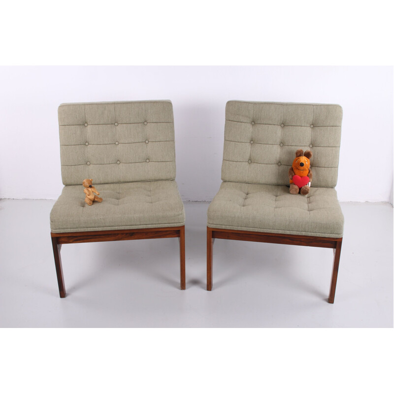 Pair of vintage Rosewood Armchairs by Ole Gjerlov-Knudsen, Danish 1960s