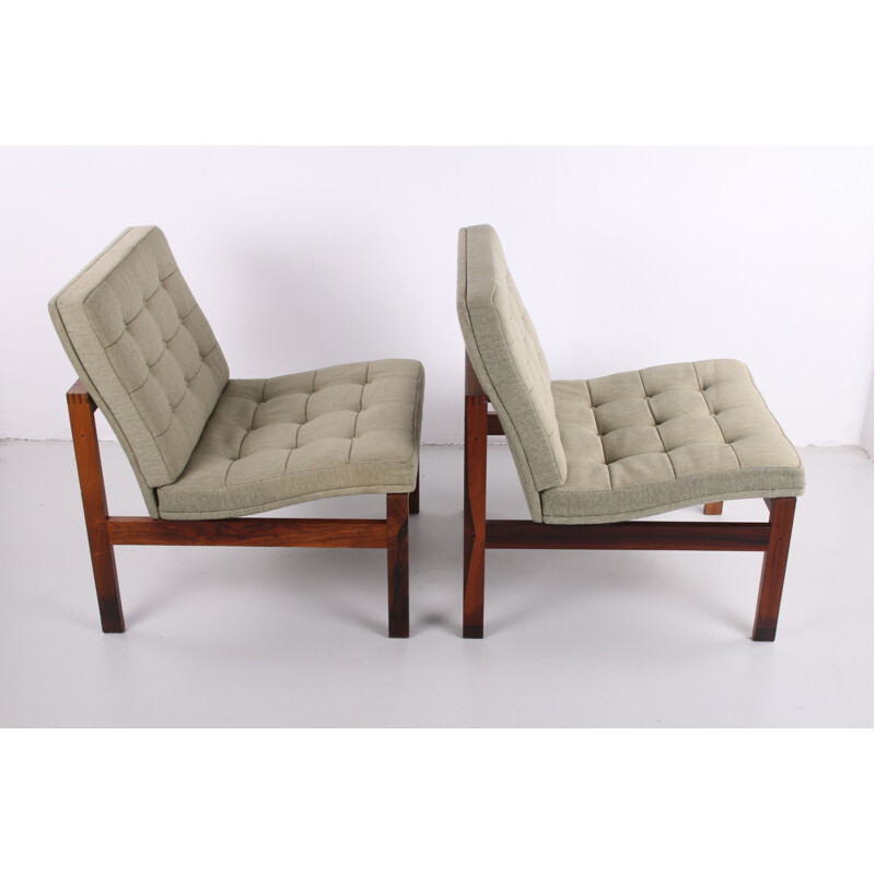 Paire de fauteuils vintage en palissandre par Ole Gjerlov-Knudsen, Danois 1960