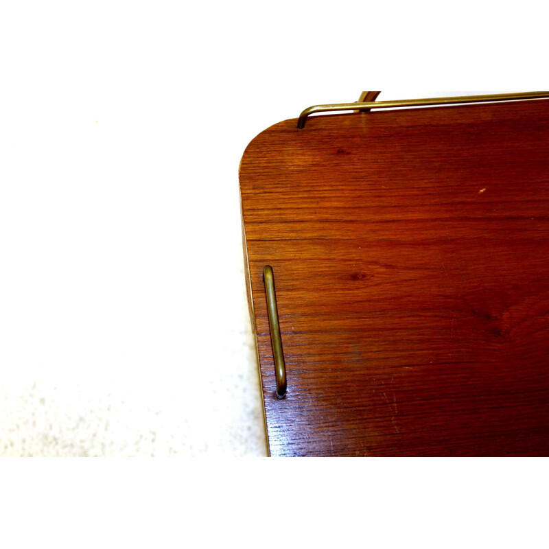 Vintage teak sideboard on wheels, Sweden 1960s