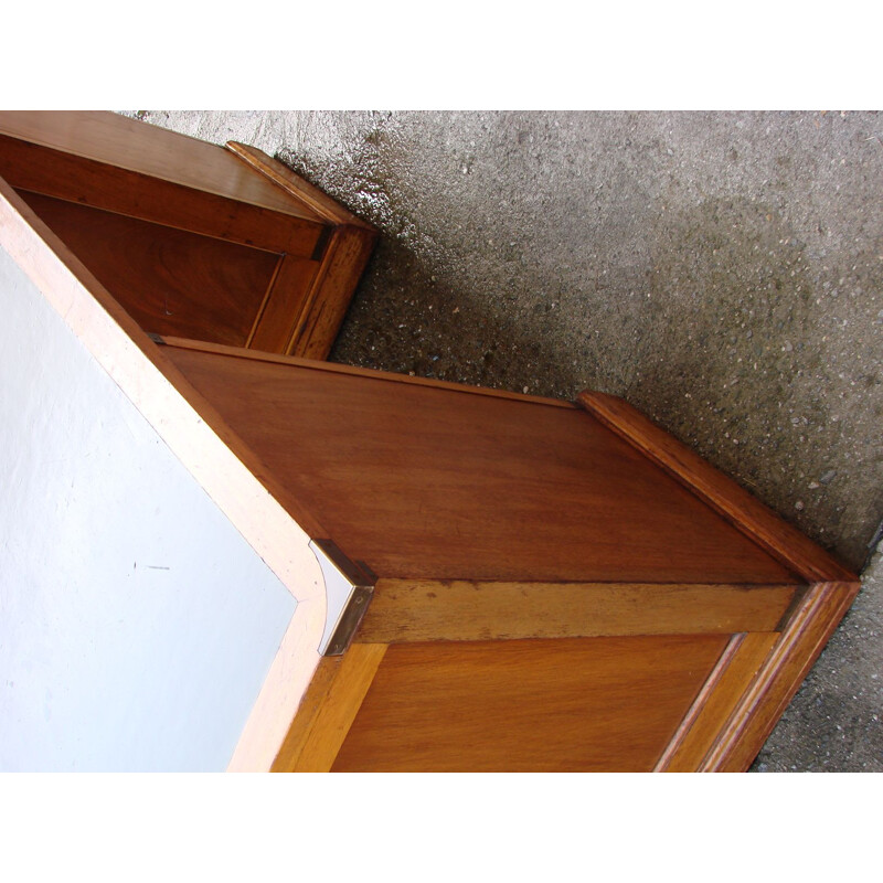 Vintage eather and wood Desk, England 1934s