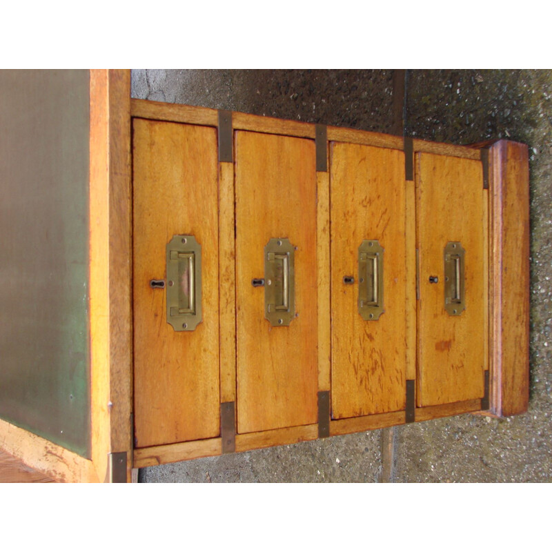 Vintage eather and wood Desk, England 1934s